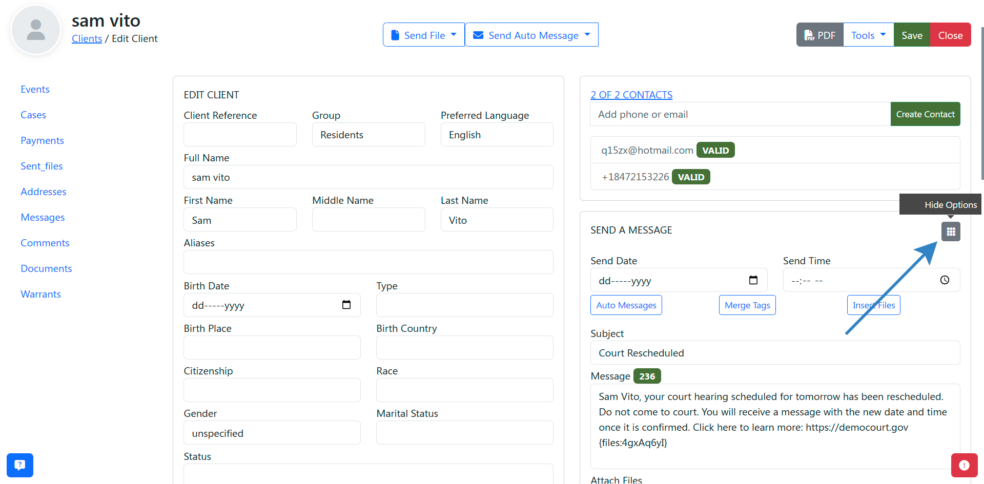 Show more options